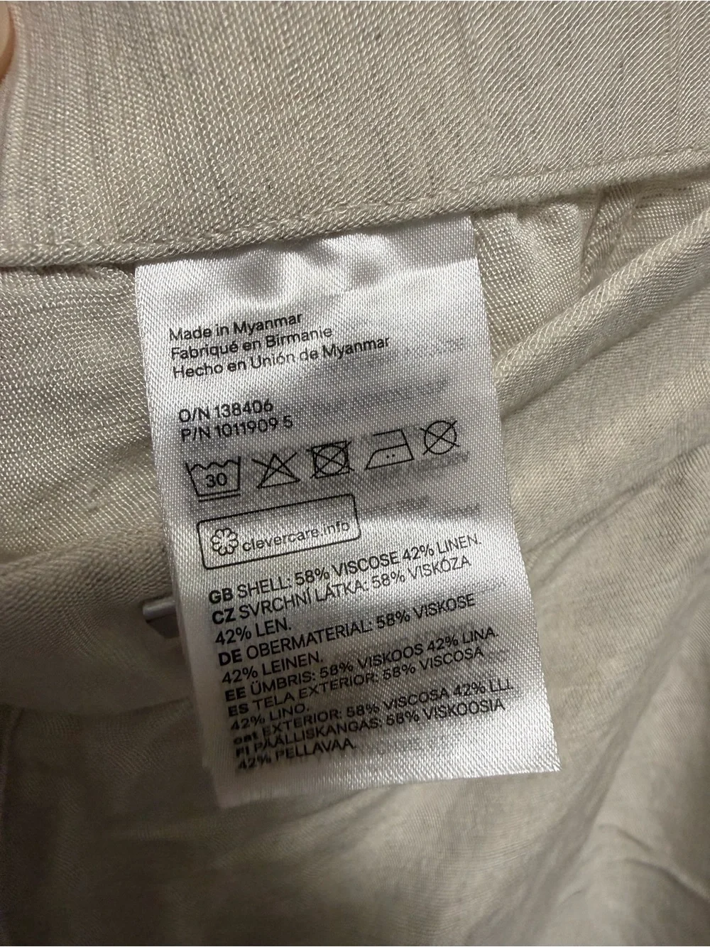 Women’s Linen Cream Casual Pants